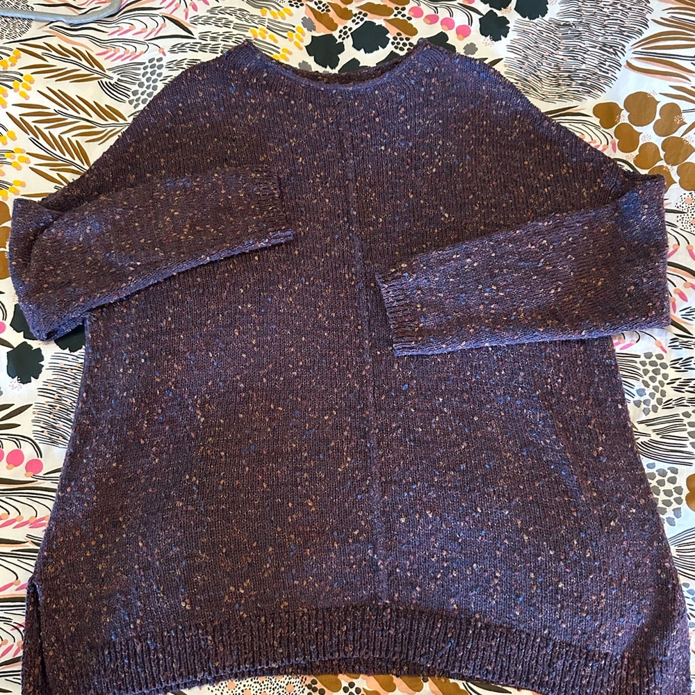 J. Jill Cozy Plum Crew Neck Sweater.